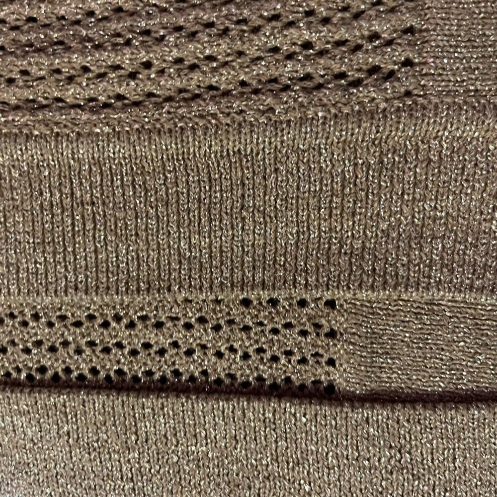 Jones Studio Gold Sparkle Open Front Cardigan Womens M Used New Years Eve - Picture 16 of 16